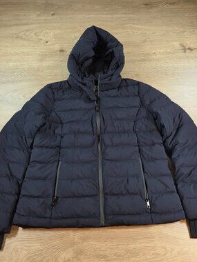 Michael Kors Down Blend Puffer Jacket Hooded Black Women's Medium MK NWOT